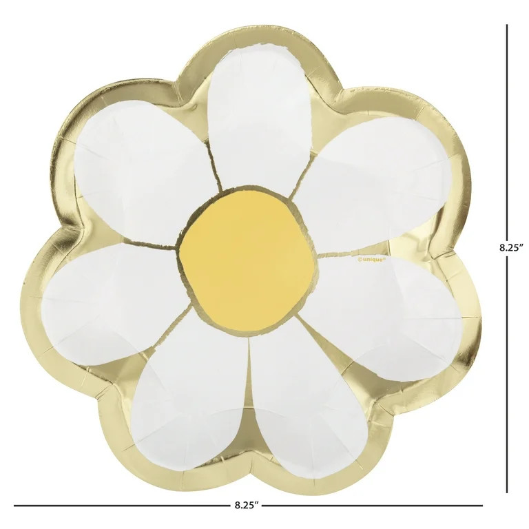 Way to Celebrate! Retro Daisy Paper Dessert Plates, 7.5in, 10ct | Walmart (US)