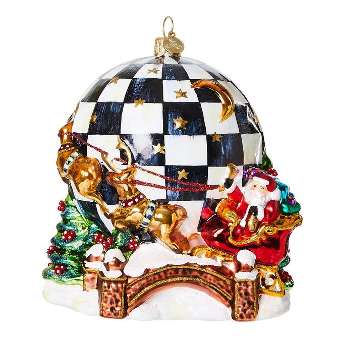 Around The World Santa Glass Ornament | MacKenzie-Childs