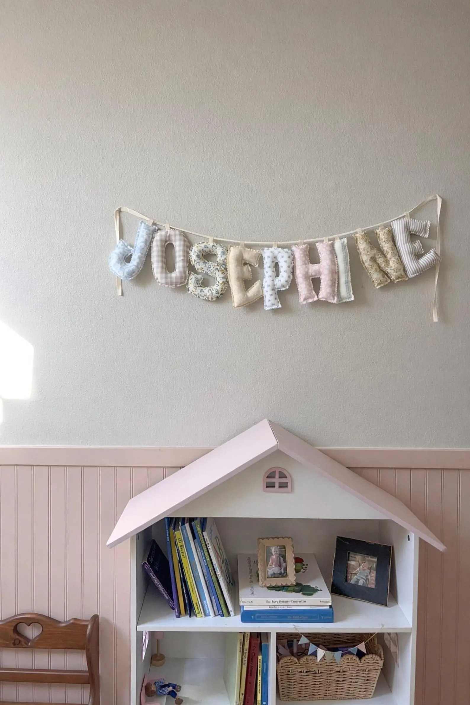 Custom Fabric Name Banner – Puffy Letters With Frayed Edges | Personalized Nursery Wall Decor -... | Etsy (Global)