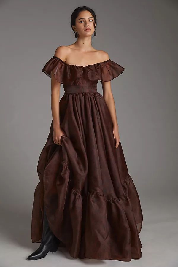 Flounced Tulle Maxi Dress By Selkie in Assorted Size 18W | Anthropologie (US)