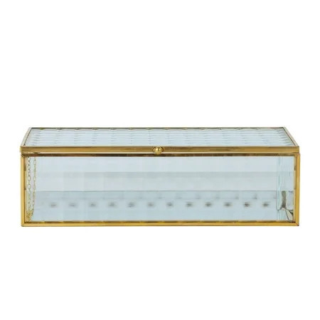 Home Decor Collection Sterling & Noble Home Textured Glass and Cooper Rectangular Tabletop Decorative Trinket Box | Walmart (US)