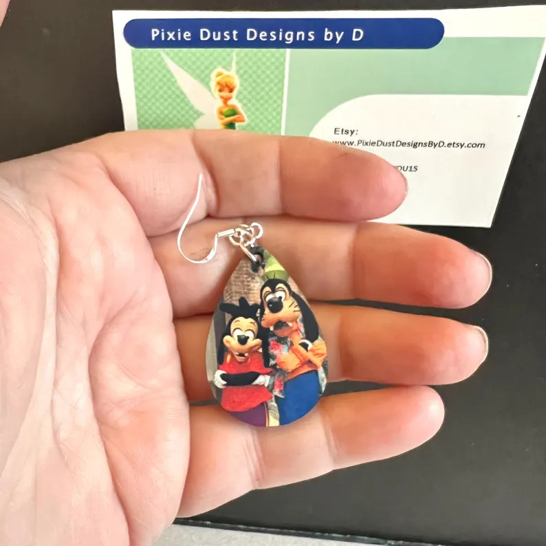 Park Photo Jewelry: Max & Goofy Parks Earrings Sterling Silver - Etsy | Etsy (US)