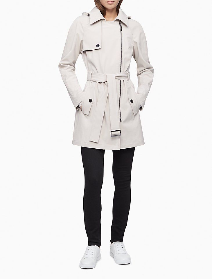 Soft Shell Belted Hooded Trench Coat | Calvin Klein | Calvin Klein (US)