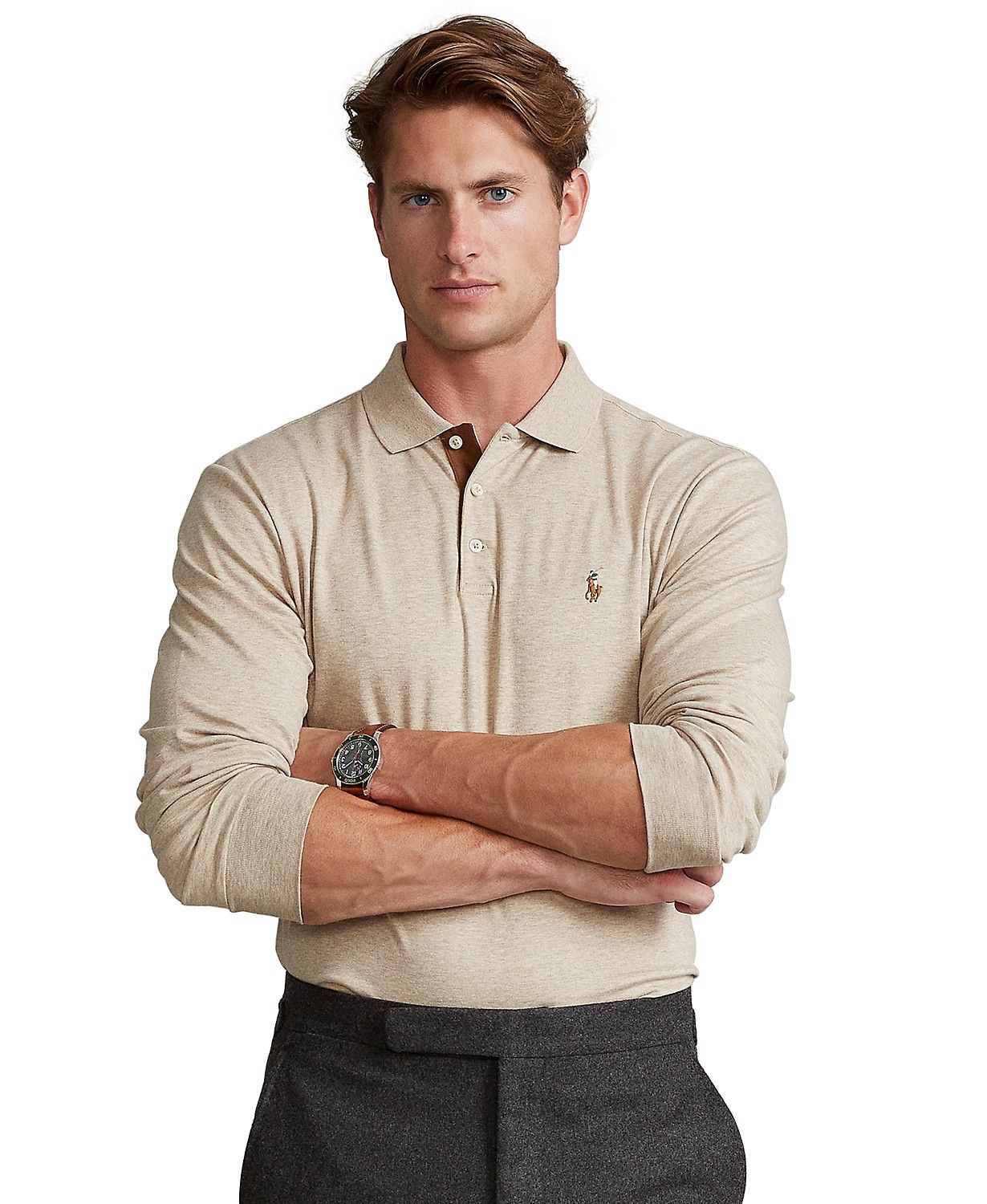 Polo Ralph Lauren Men's Classic-Fit Long Sleeve Soft Cotton Polo Shirt & Reviews - Polos - Men - ... | Macys (US)