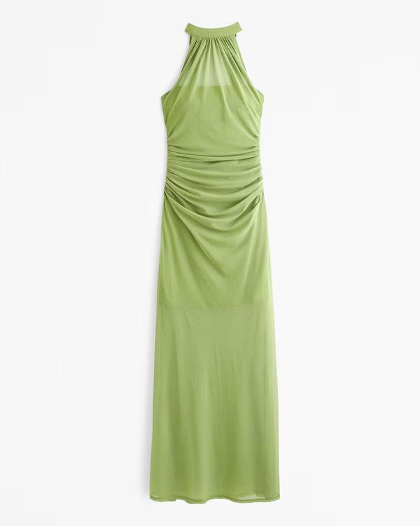 Vol. 28 Sheer Halter Maxi Dress | Abercrombie & Fitch (US)