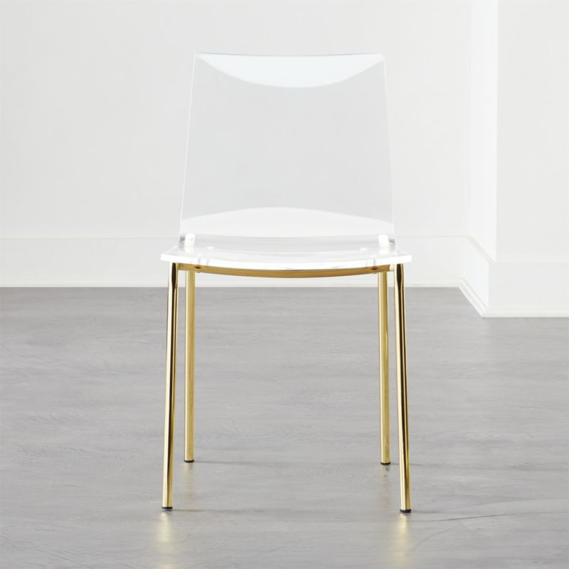 Chiaro Clear Chair Gold + Reviews | CB2 | CB2