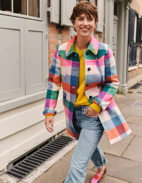 Lincoln Wool Check Coat | Boden (US)