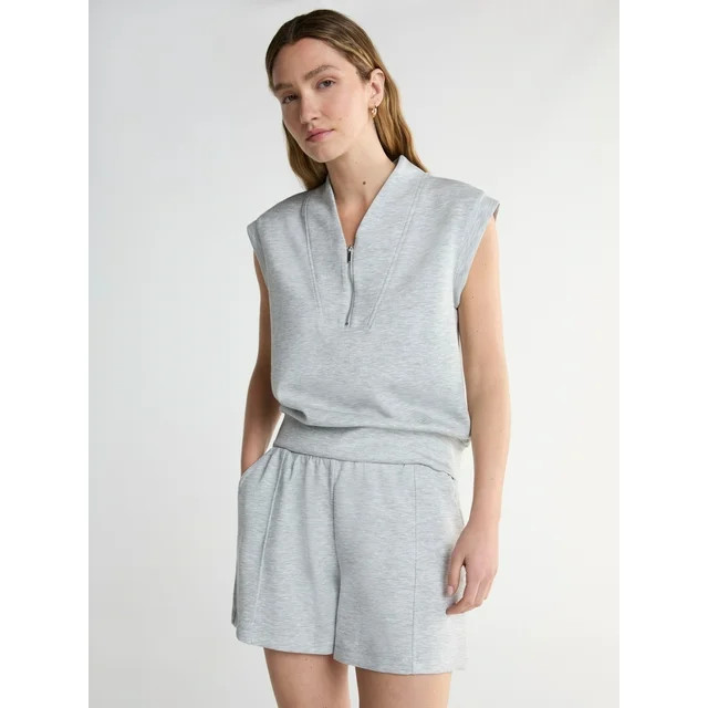 Scoop Women's Ultimate Scubaknit Zip Front Shawl Top, Sizes XS-XXL | Walmart (US)