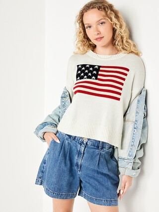 Crew-Neck Flag Sweater | Old Navy (US)