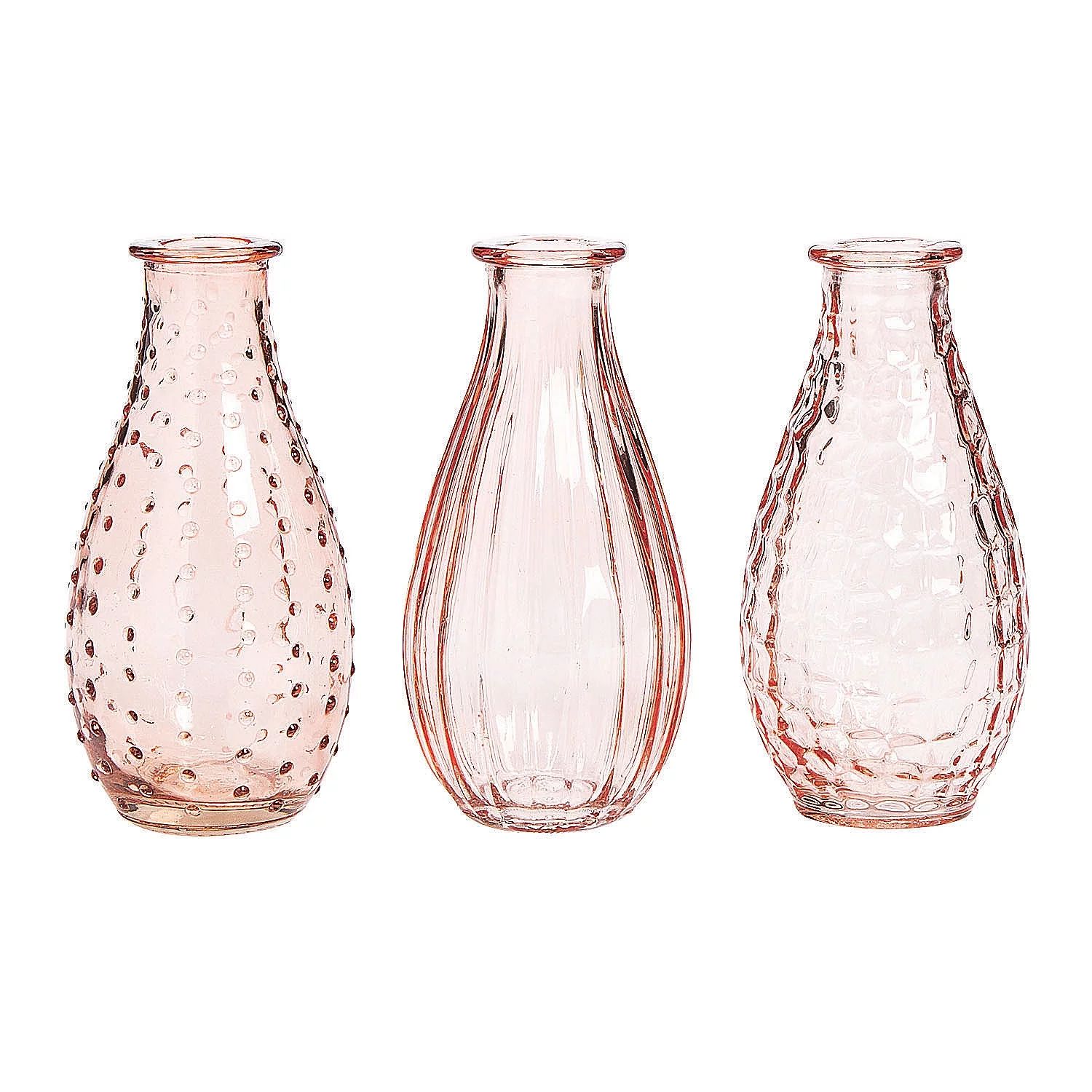 Pink Glass Bud Vase Asst (3Pc) - Home Decor - 3 Pieces - Walmart.com | Walmart (US)