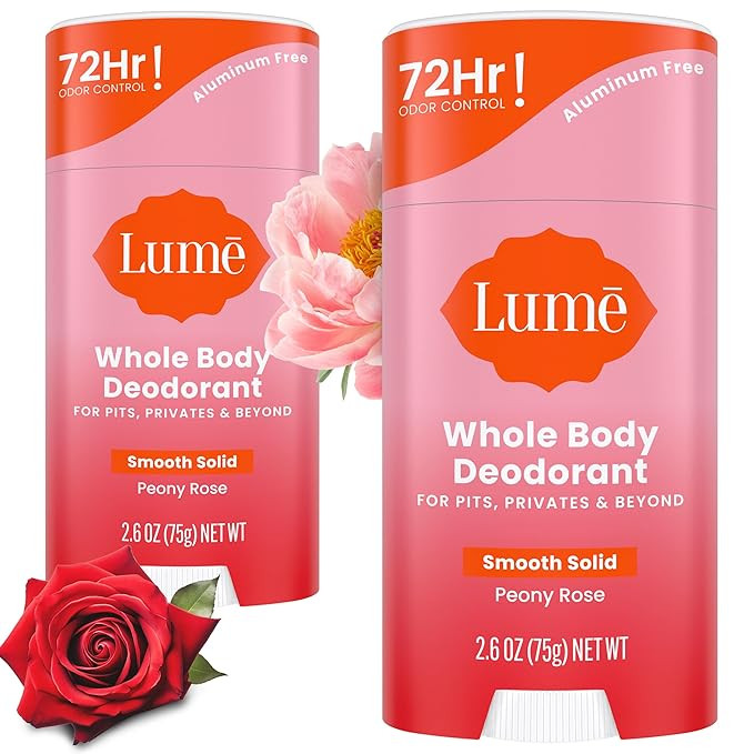 Lume Whole Body Deodorant - Smooth Solid Stick - 72 Hour Odor Control - Aluminum Free, Baking Sod... | Amazon (US)