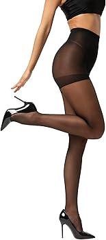 EVERSWE 3 Pairs Women's Sheer Tights 20D, High Waist Control Top Pantyhose Hosiery | Amazon (US)
