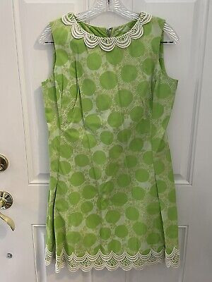 Lilly Pulitzer Sleeveless Green Dress 60’s-70’s Size 10 Cotton Crotchet Trim  | eBay | eBay US