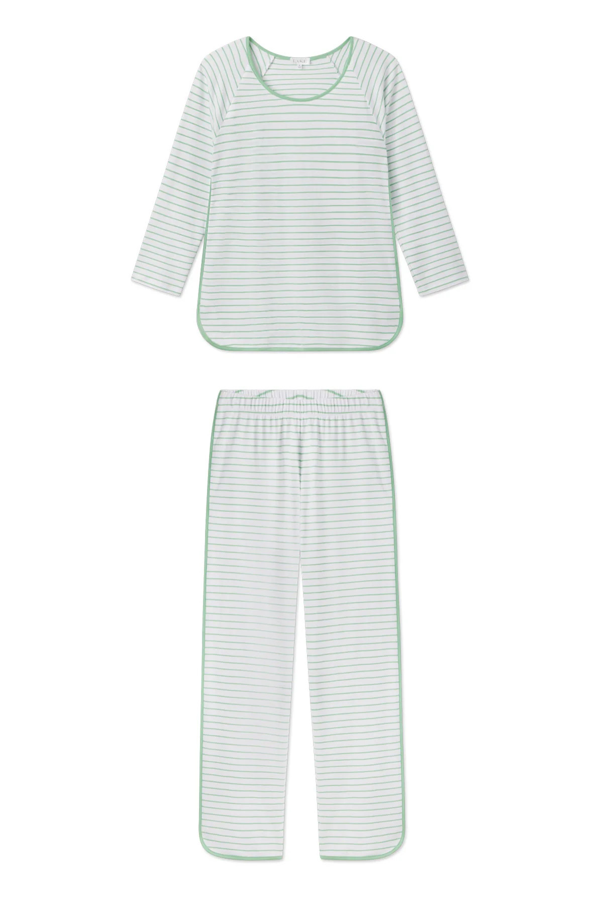 Pima Long-Long Set in Clover Leaf Rowing Stripe | Lake Pajamas