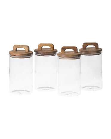 4pk 44oz Wood Handle Pantry Canisters | Baskets & Storage | Marshalls | Marshalls