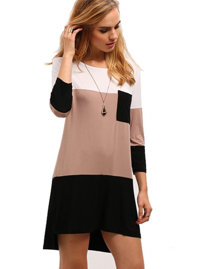 Milumia Women's Color Block Short Dress Pocket | Amazon (US)