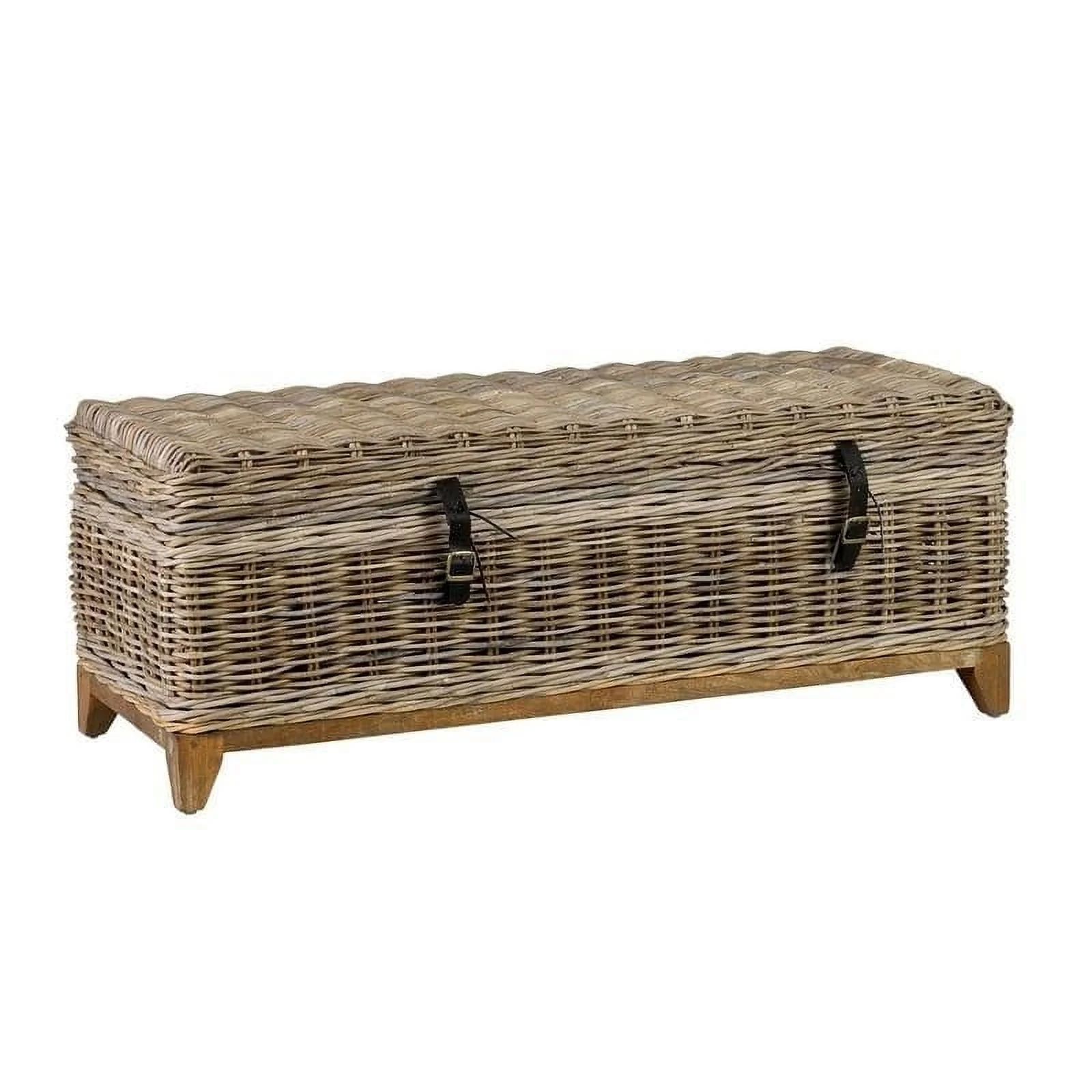 Kai 47" Wide Natural Brown Woven Rattan Wicker Storage Trunk Coffee Table by East at Main - Walma... | Walmart (US)