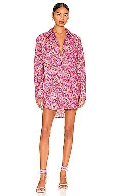 Tell Your Friends Shirt Dress in Basilica Paisley from Revolve.com | Revolve Clothing (Global)