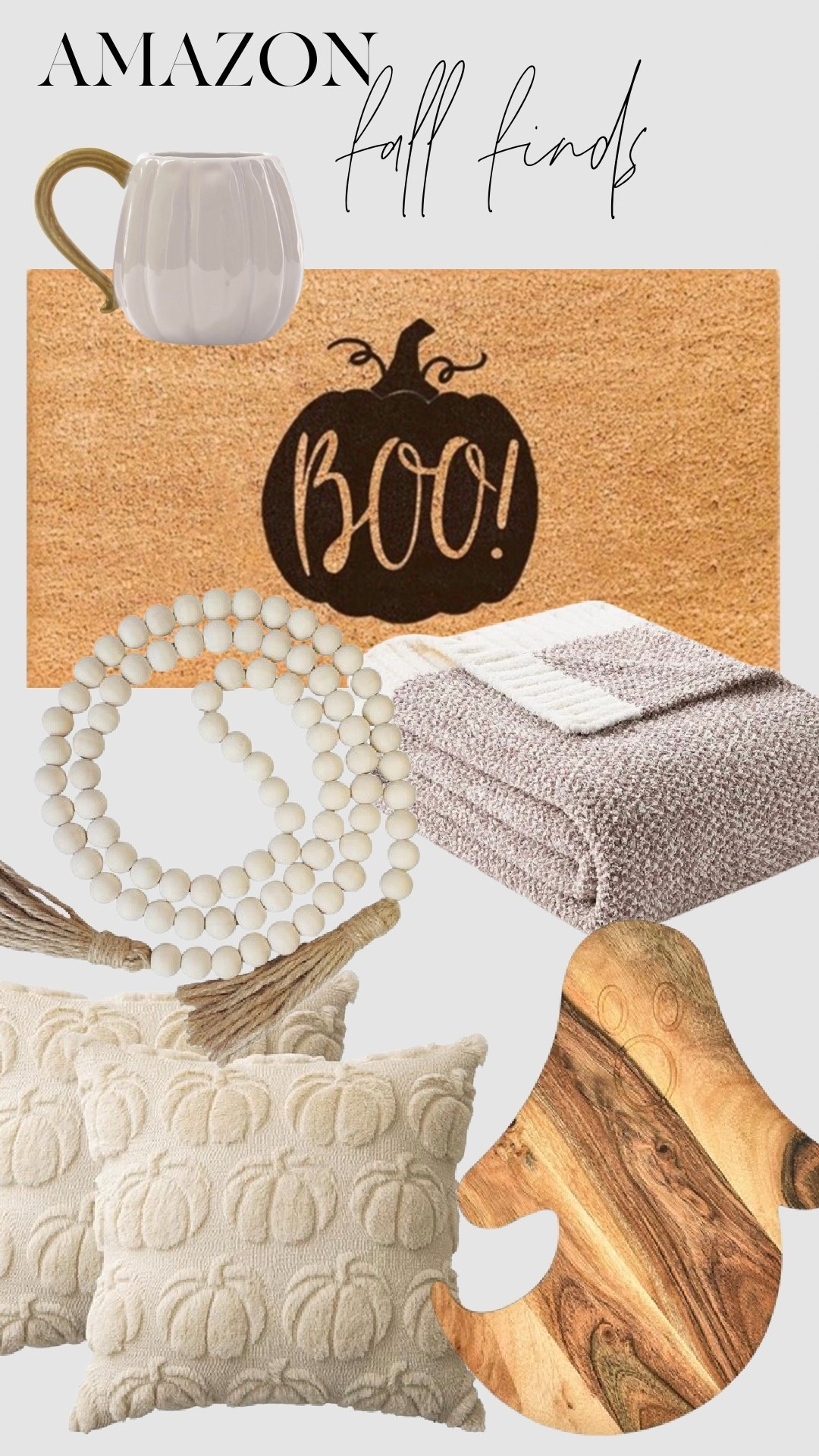 Amazon does it again 🍂 Affordable fall finds that instantly cozy up your home. From pumpkin mugs and textured pillows to the cutest BOO doormat, throws, ghost board, and wood bead garland—these budget-friendly pieces bring all the autumn charm without the big price tag. Tap to shop my favorites before they sell out!

#LTKHome #LTKSeasonal #LTKSaleAlert