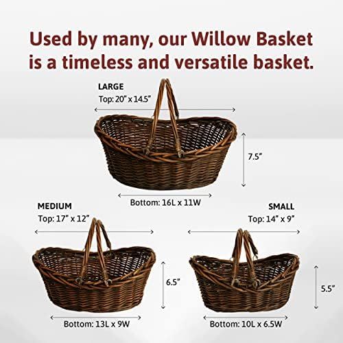 Amazon.com: Wald Imports - Large Dark Brown Hand Woven Wicker Basket for Storage with Handles - W... | Amazon (US)