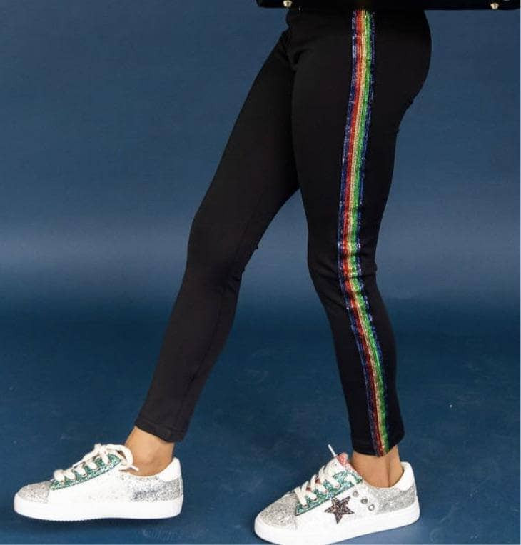 Rainbow Sequin Stripe Leggings | Lola + The Boys
