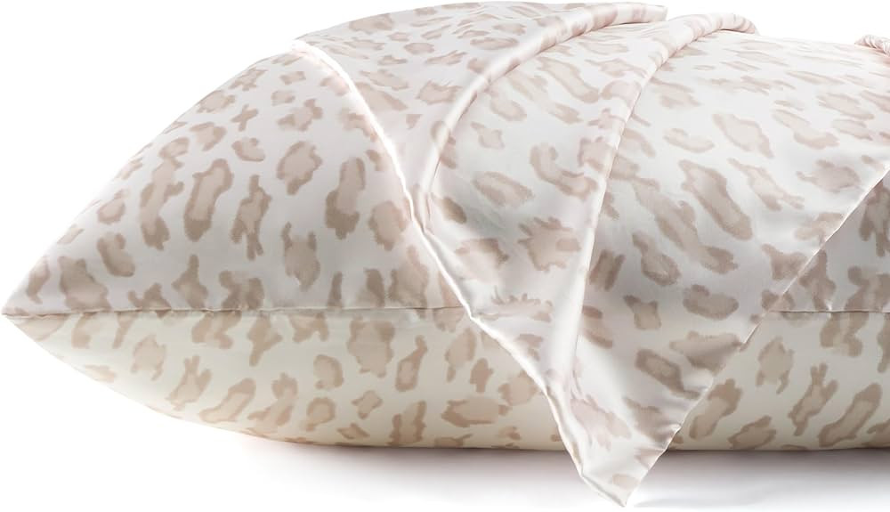 Bedsure Satin Pillowcase for Hair and Skin Queen - Silky Pillowcases 2 Pack, Soft Printed Satin P... | Amazon (US)