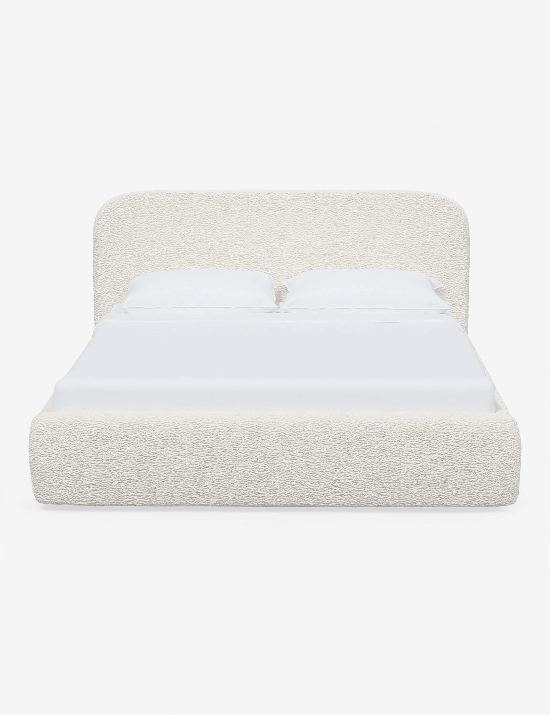 Nabiha Platform Upholstered Full Bed, Cream Sherpa | Lulu and Georgia 