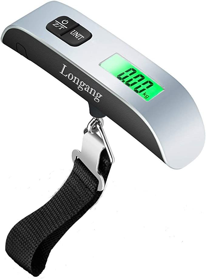 Longang 110 Lbs Digital Hanging Luggage Scale with Backlit for Travel, Rubber Paint Handle and Ba... | Amazon (US)