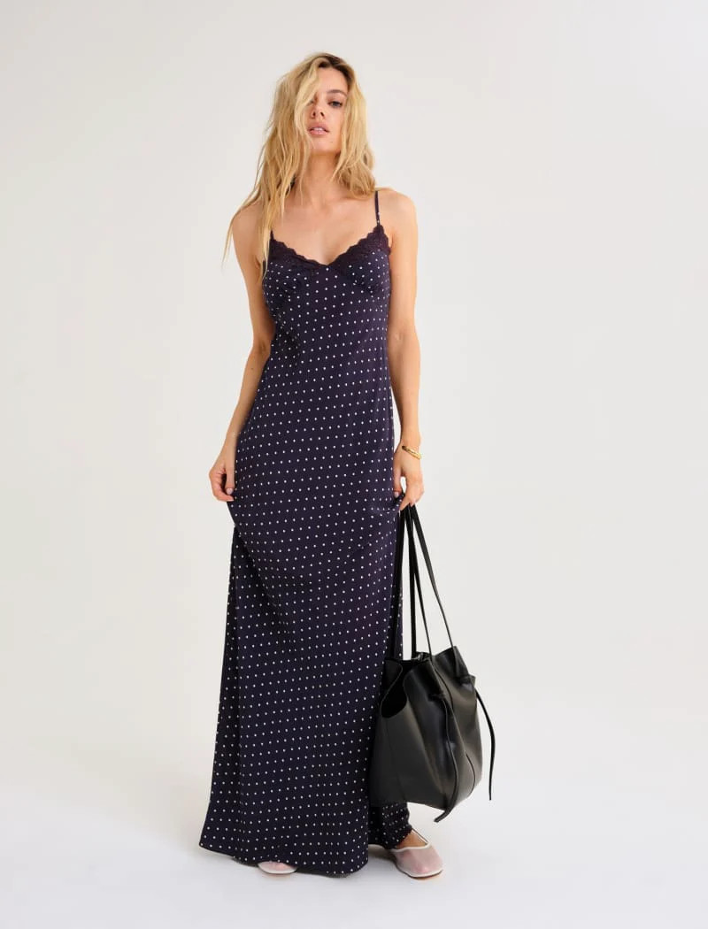 Sinatra Maxi Dress | Coastal Dot | Rumored