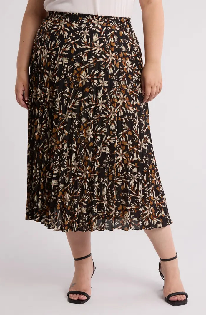 MAX STUDIO Floral Pleated Maxi Skirt | Nordstromrack | Nordstrom Rack