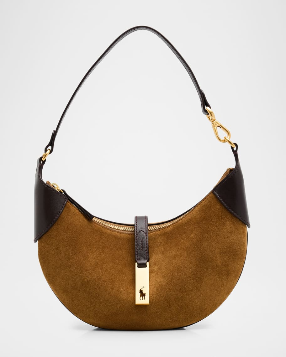 Polo ID Suede Mini Shoulder Bag | Neiman Marcus