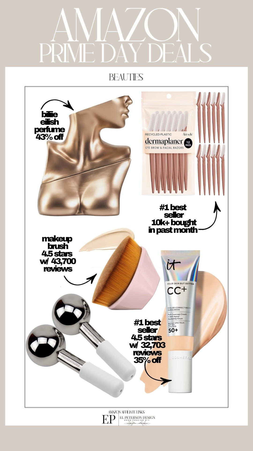 Amazon Daily Prime 
Perfume
Cc cream
Brush
Shaver 
Ice globes for facial

#LTKSaleAlert