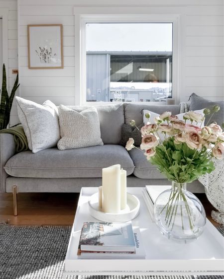 Light and bright interior decor styling with shades of grey, white, wood, stone and greenery. 

#LTKfamily #LTKhome #LTKstyletip
