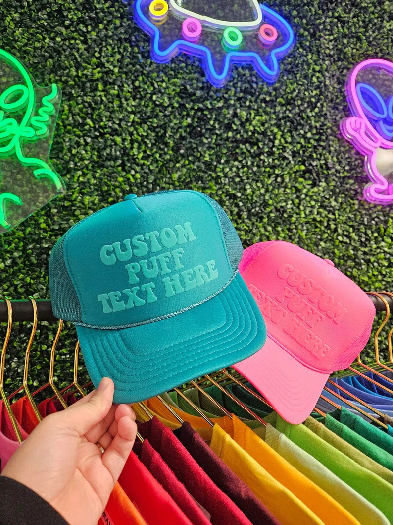 Custom 3D PUFF Foam Trucker Hat, Personalized With Your Own Text - Etsy | Etsy (US)