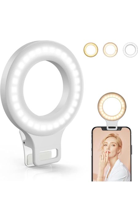 3 lights, 3 bright setting clip on ring light 🔥