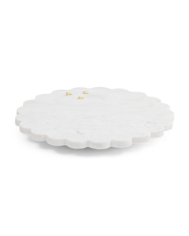 14in Marble 3bee Sculpted Lazy Suzan Tray | TJ Maxx