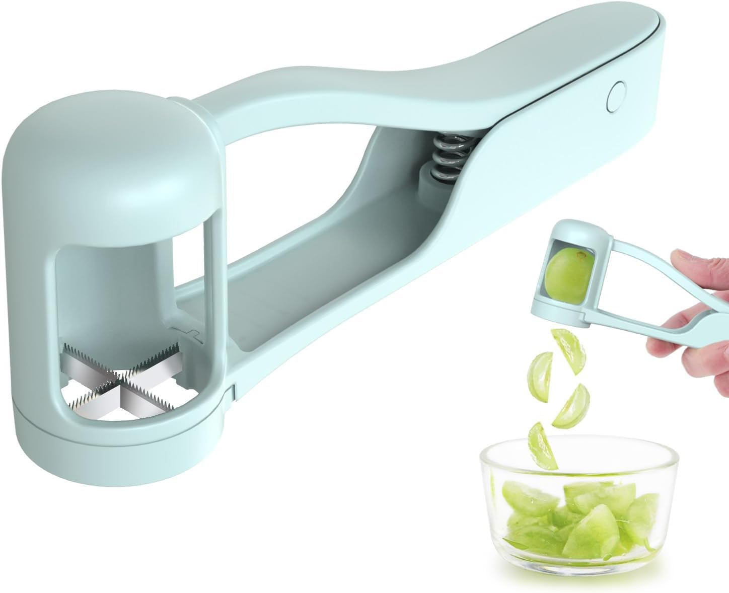 Luvan Grape Cutter for Toddlers, Grape Slicer Tool, Grape Tomato Cherry Strawberry Cutter Tools Into 4 Pieces for Vegetable Fruit Salad, Stainless Steel Quarter Grape Slicer Kitchen Gadget | Amazon (US)