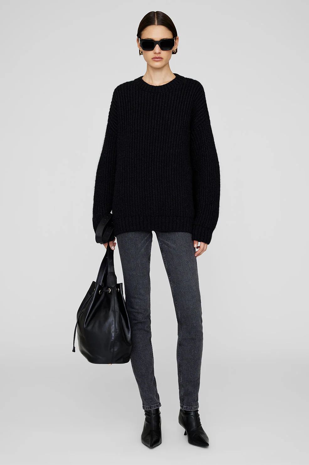 Sydney Crew Sweater - Black | Anine Bing