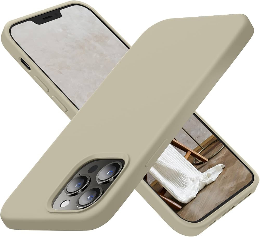 Cordking Designed for iPhone 13 Pro Case, Silicone Ultra Slim Shockproof Protective Phone Case with [Soft Anti-Scratch Microfiber Lining], 6.1 inch, Khaki | Amazon (US)