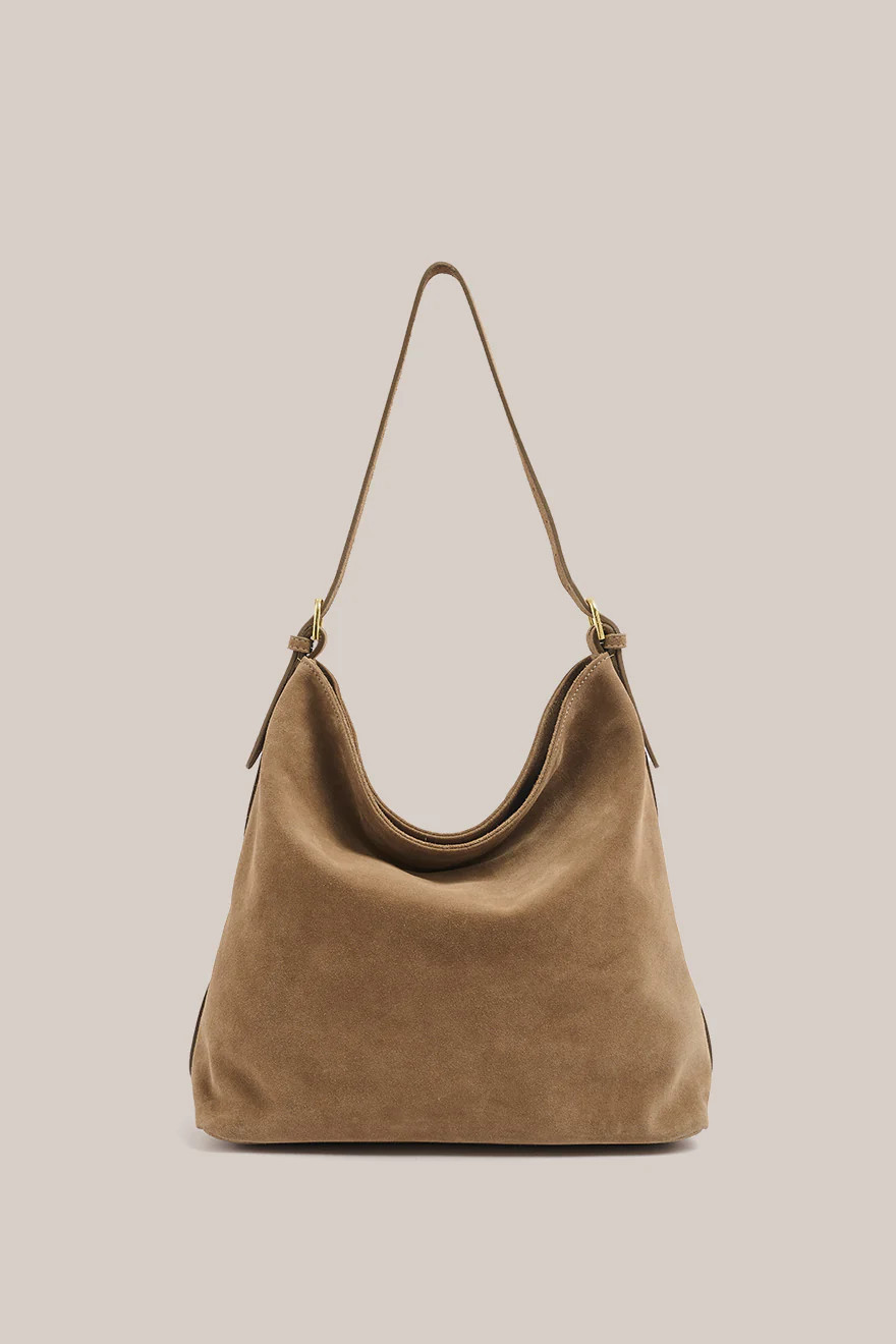 Savannah Brown Suede Hobo Bag | VESTIRSI