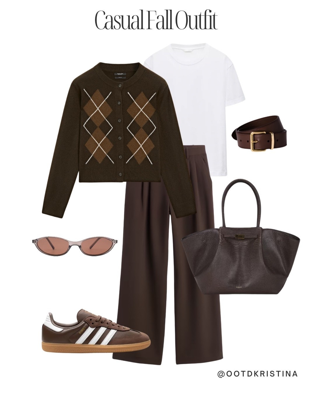 Casual fall outfit 
#falloutfit #casualoutfit #chocolatebrown #brown #sneakers #adidas #zara #tote #cardigan #widelegpants 

#LTKFindsUnder50 #LTKFindsUnder100 #LTKSeasonal