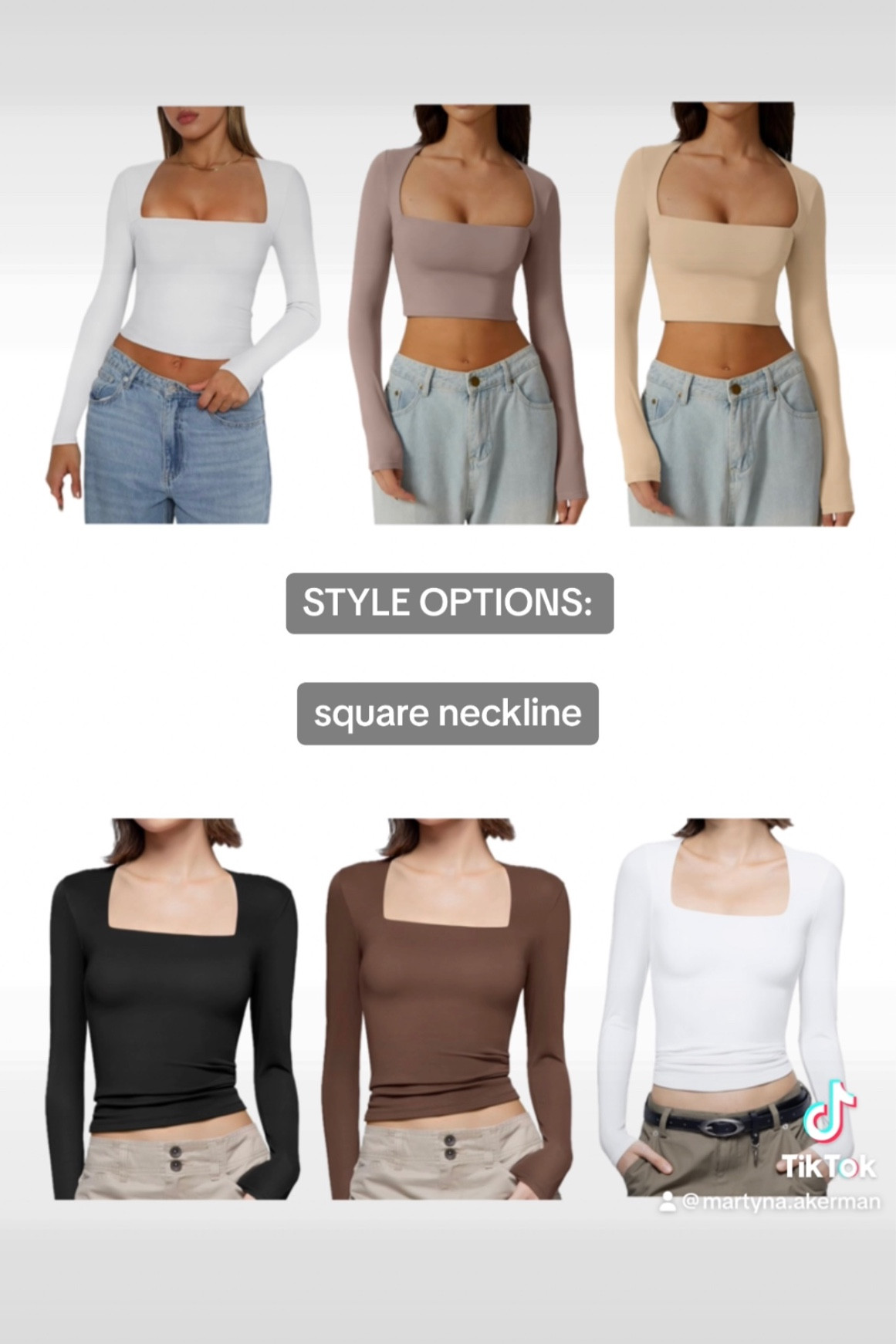 square neckline basic long sleeve top inspo 