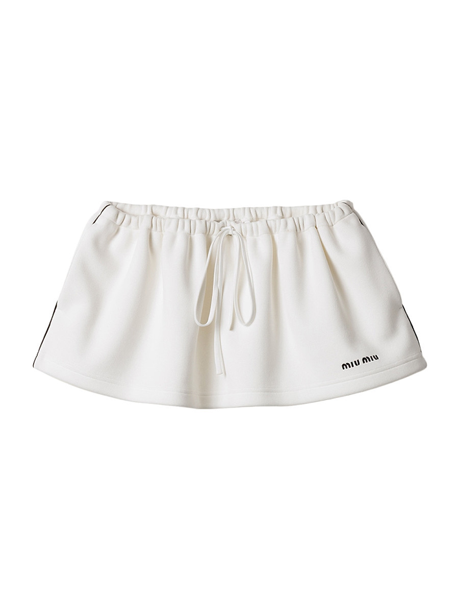 Women's Bonded Piqué and Technical Jersey Miniskirt - White - Size 4 | Saks Fifth Avenue