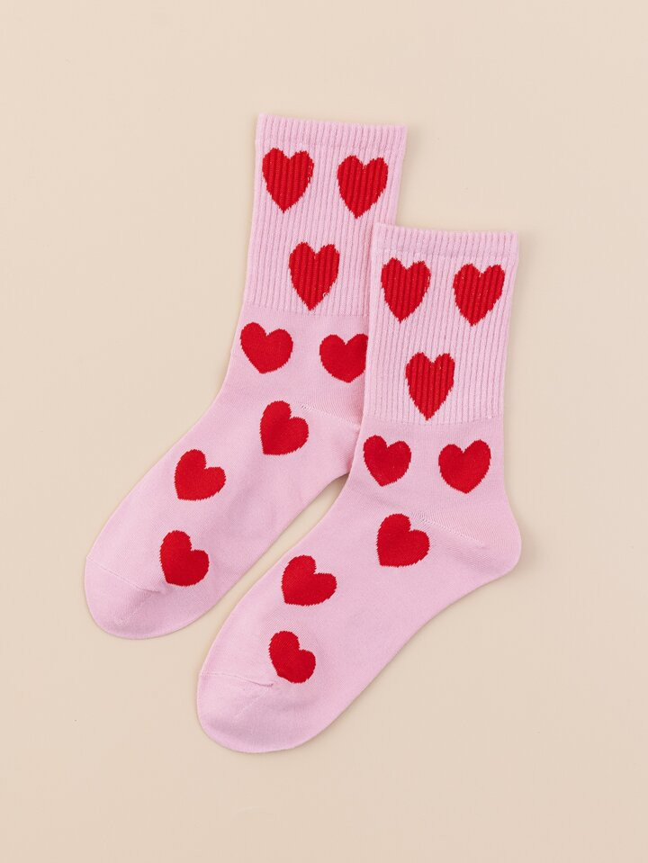Heart Print Crew Socks | SHEIN
