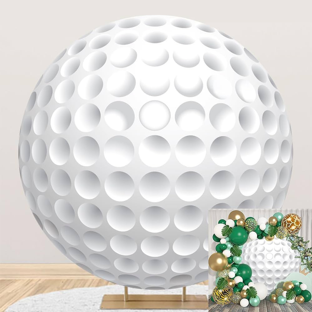Leyiyi 6.5x6.5ft Golf Birthday Party Round Backdrop Cover Outdoor Sports Theme Photography Backgr... | Amazon (US)