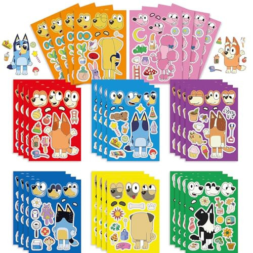 24 PCS Make a Face Stickers for Kids - Cartoon Stickers, DIY Puzzle Stickers Cute Anime Stickersfor for Birthday Decorations, Party Favors, Sticker Book | Amazon (US)