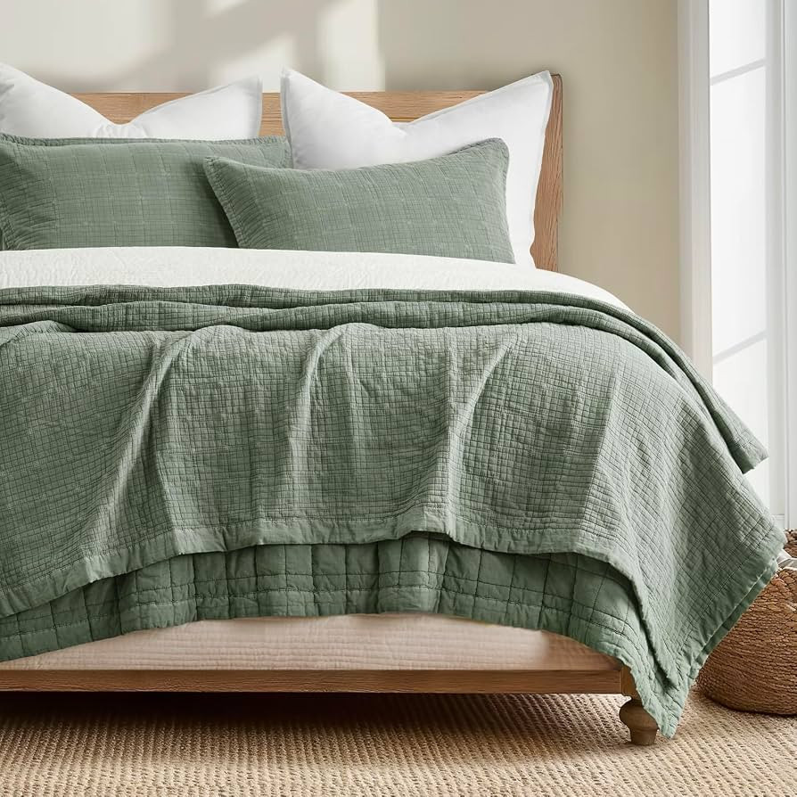 EVERGRACEHOME Stonewashed Cotton Quilt Set King Size, Ultra Soft Oversized Bedspread Coverlet Set... | Amazon (US)