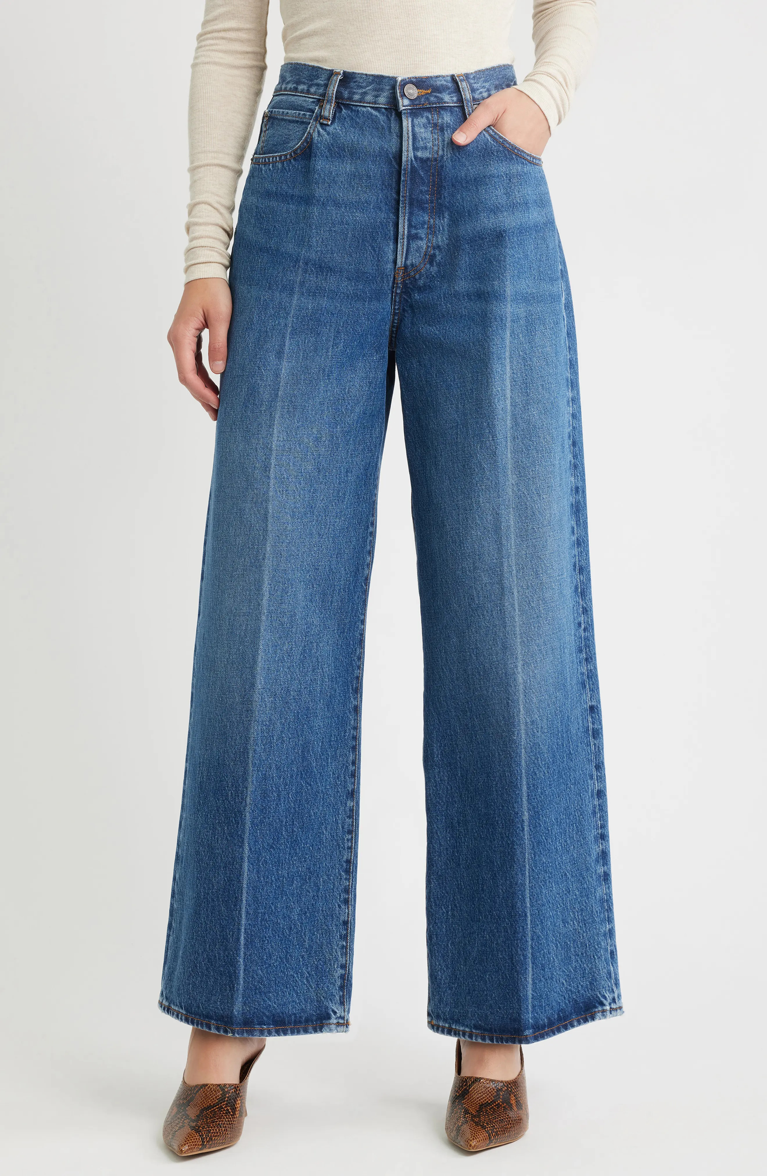 FRAME The Pixie Collegiate Super High Waist Wide Leg Jeans (Women) | Nordstromrack | Nordstrom Rack