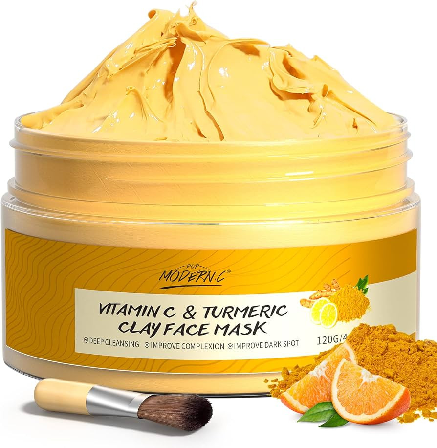 POP MODERN.C Turmeric Vitamin C Clay Mask Deep Cleansing Face Mask Skin Care Improve Blackheads A... | Amazon (US)