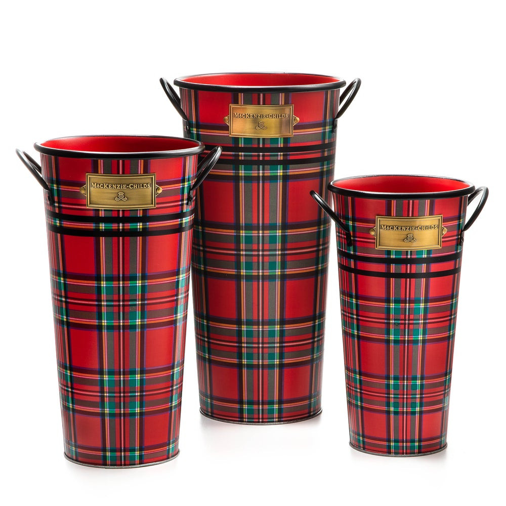 Tartastic Flower Buckets, Set of 3 | MacKenzie-Childs